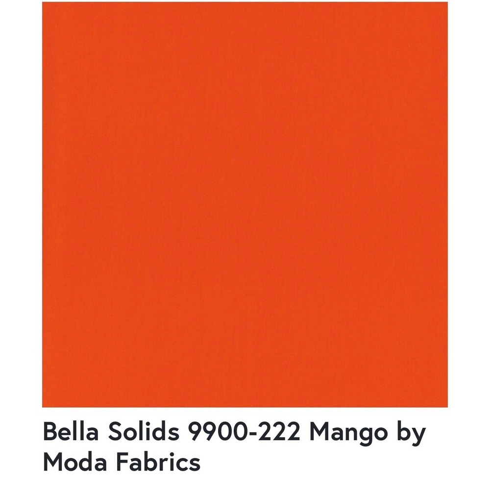 Moda Fabrics Bella Solids Fabric 7 Yards Mango 9900-222 Orange Cotton Quilting